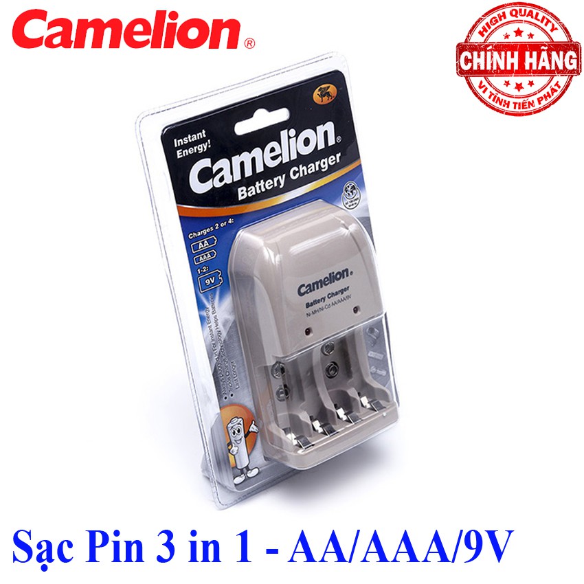 Bộ sạc Pin đa năng 3 in 1 cho Pin AA / AAA / 9V Camelion BC-0904SM - 2A / 3A /9V