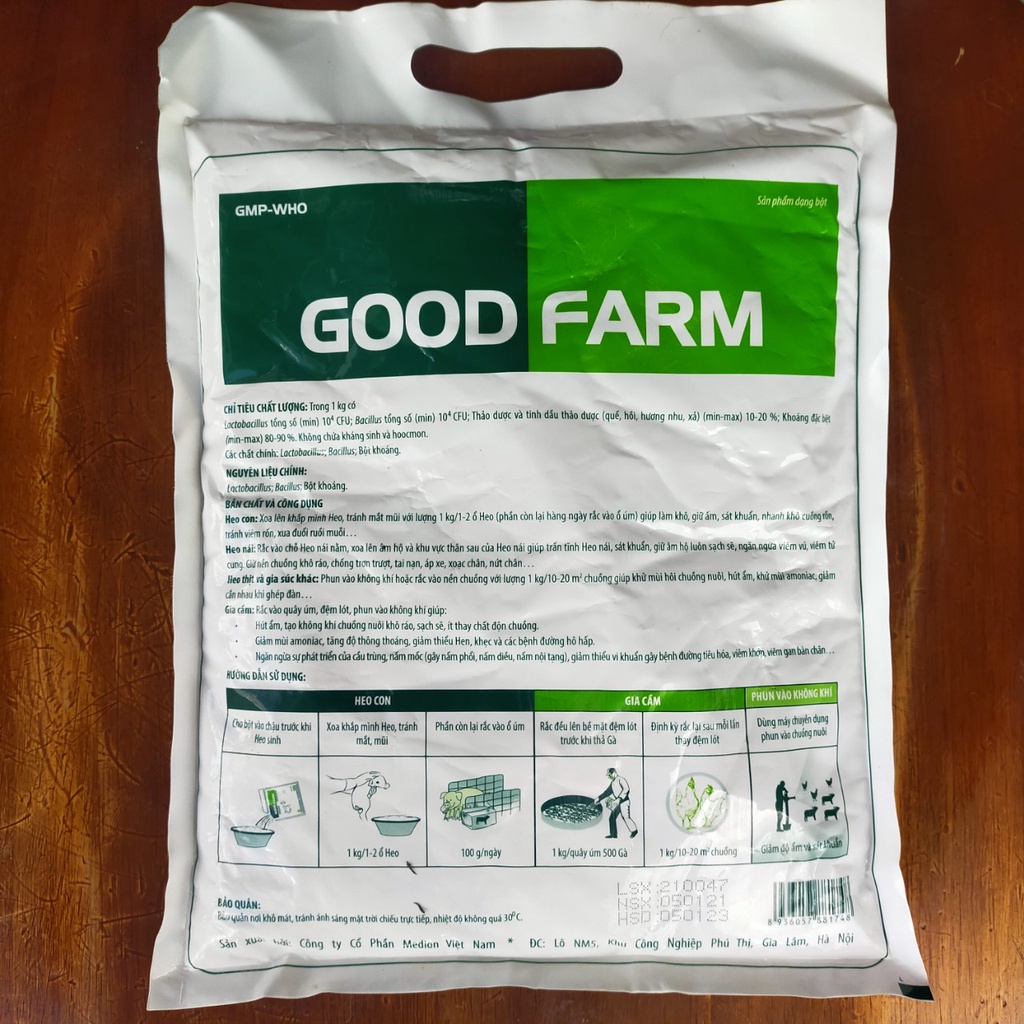 Men Vi sinh rắc chuồng GOOD FARM 1Kg