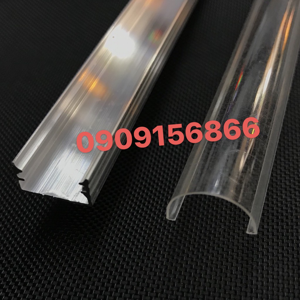 Bộ thanh nhôm led và máng, 2 đầu bịt, thanh nhôm định hình