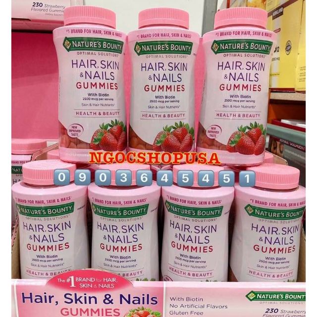 Hàng Mỹ 🇺🇸Kẹo dẻo Hair Skin Nails