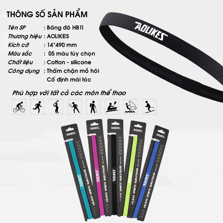 Băng Đô Thể Thao Headband Băng Trán Thấm Chặn Mồ Hôi Đầu Dùng Cho Tập Gym Chạy Bộ Bóng Rổ Bóng Chuyền Bóng Đá Tennis