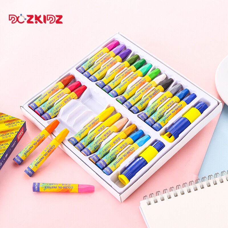 Bộ bút sáp dầu 18/24 màu cho bé tập vẽ - DOZKIDZ