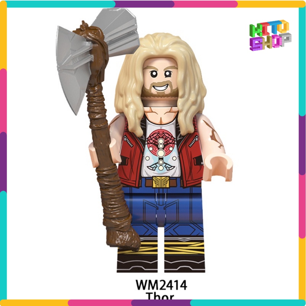 Minifigures Xếp Hình Lắp Ráp Thor Nhân Vật Mavel Phim Truyện Love And Thunder Tình Yêu Và Sấm Set WM6146