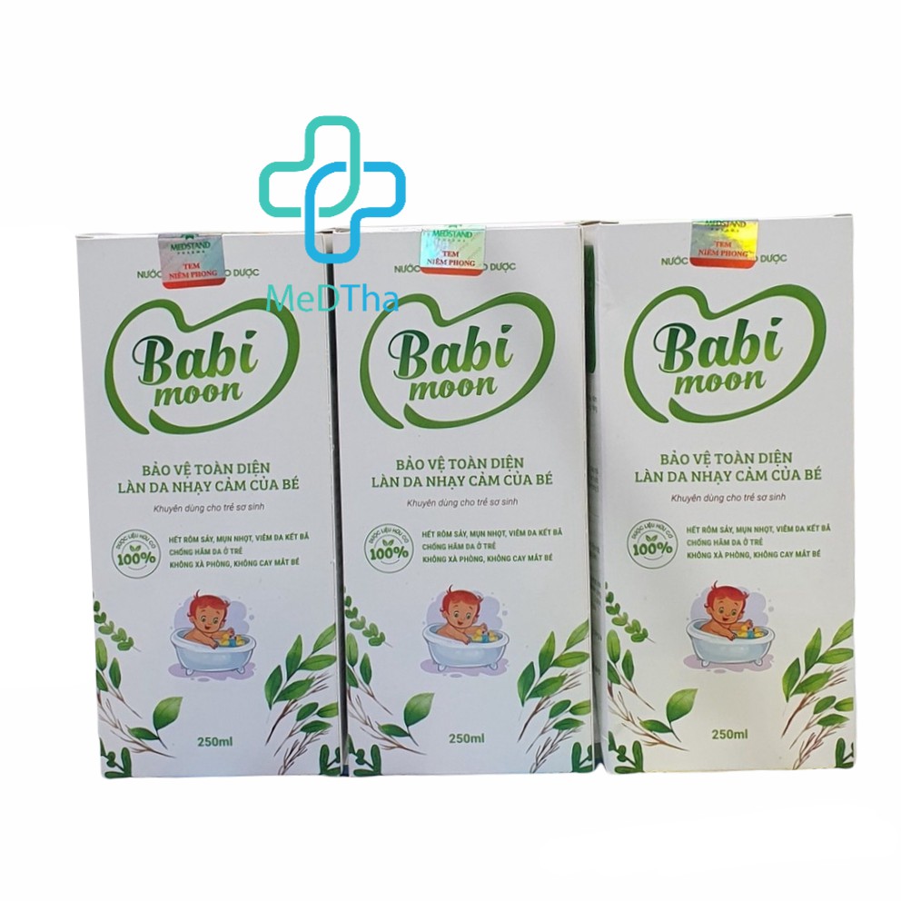 Nước tắm gội Thảo dược Babi moon - Bảo vệ toàn diện làn da nhạy cảm của bé (Chai 250ml) MEDSTAND [Chính hãng]