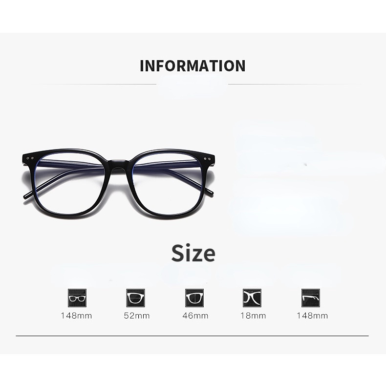 Kính cận thị của nam dành cho nữ Kính chặn ánh sáng xanh thời trang Độ kính trừ 0 ° đến-600 °