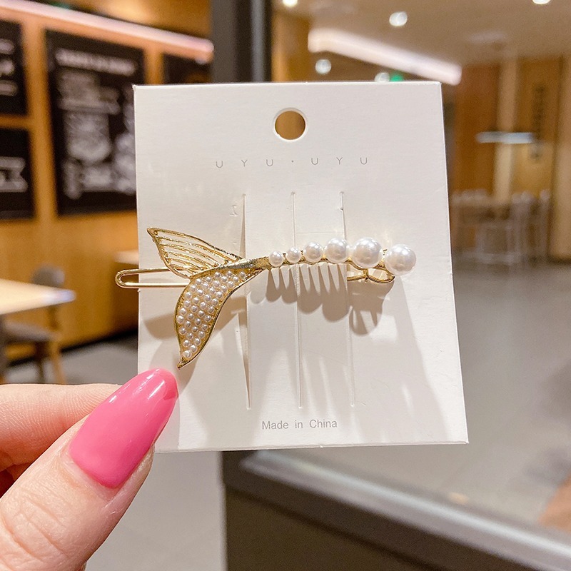 Kẹp Tóc Đính Ngọc Trai Thiết Kế Đơn Giản Phong Cách Hàn Quốc