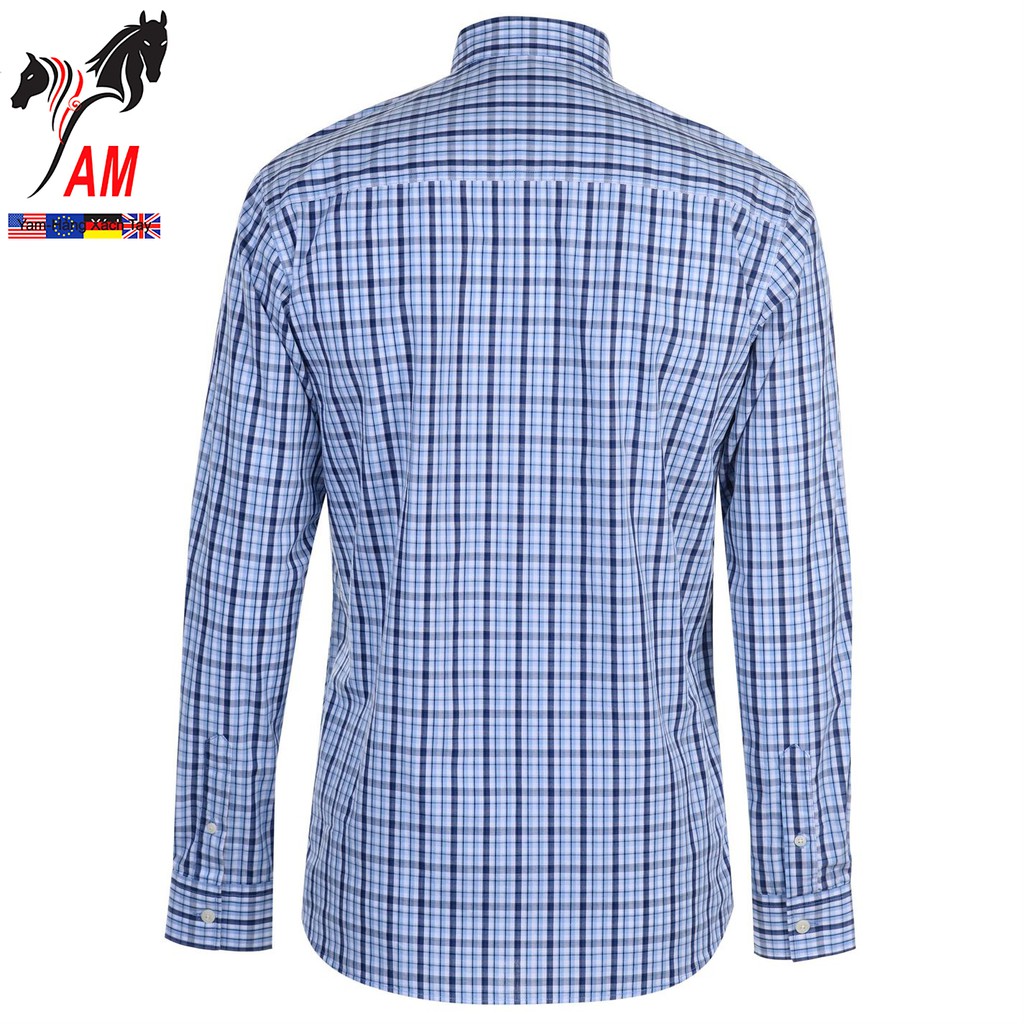 [100% cotton] Áo Sơ Mi Nam Dài Tay Pierre Cardin Cotton Long Sleeve Check Shirt Mens ( Green - Size EU - UK )