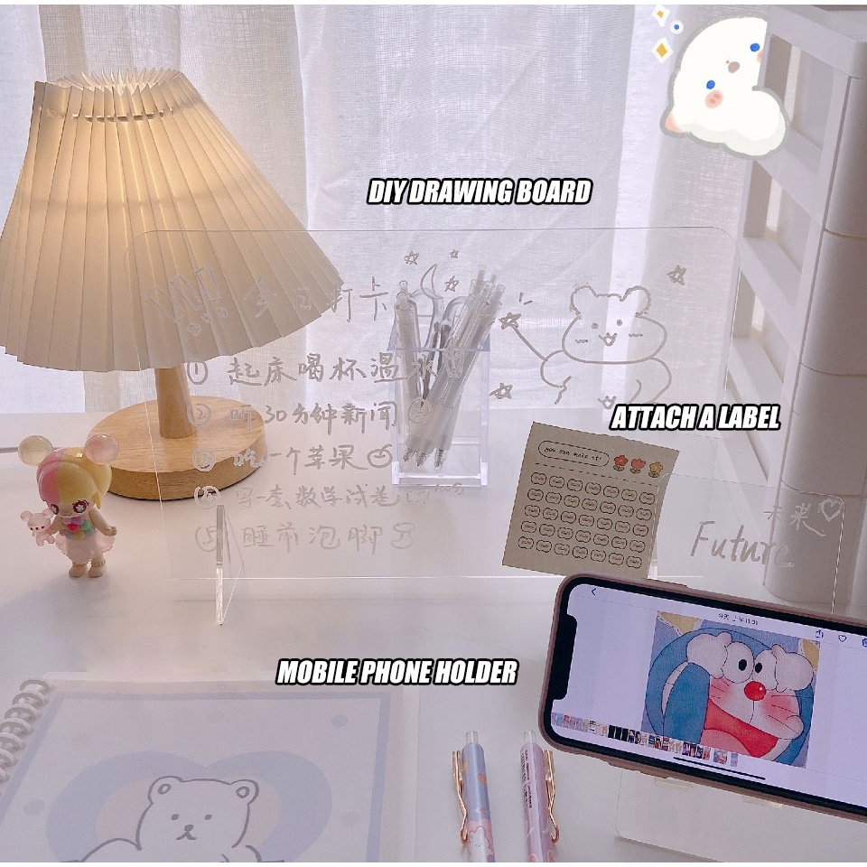 Bảng ghi chú mini bằng Acrylic trong suốt