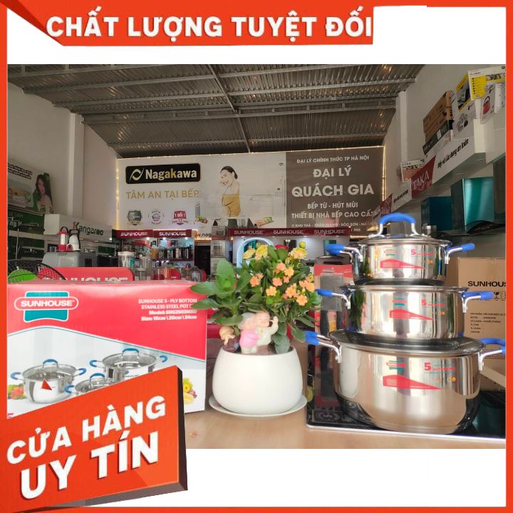 Bộ nồi INOX 5 đáy SUNHOUSE model SHG-2503 chính hãng