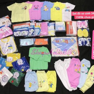 Set đồ sơ sinh Hello B&B 34 món (khách có thể chọn 1 số món trong hình và chat với shop TRẢ GIÁ)