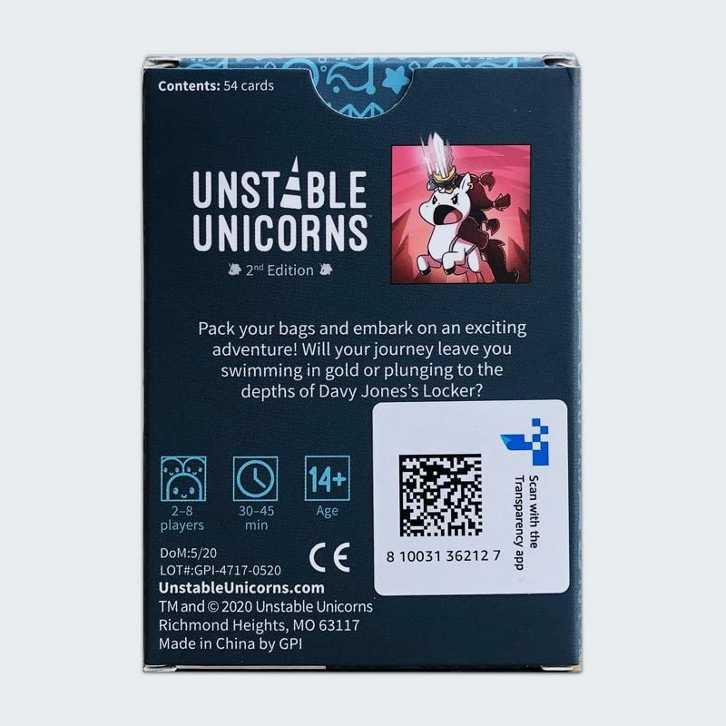 Bộ thẻ bài trò chơi Teeturtle Unstable Unicorns vui nhộn thú vị