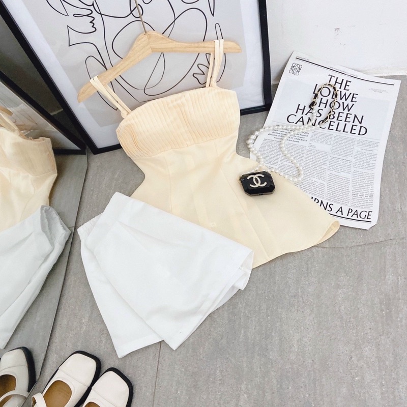 SET ÁO PELUM 2S NGỰC DẬP LY  + SHORT