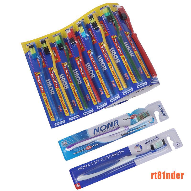 Bộ 10 Bàn Chải Đánh Răng Lông Siêu Cứng Chất Lượng Cao