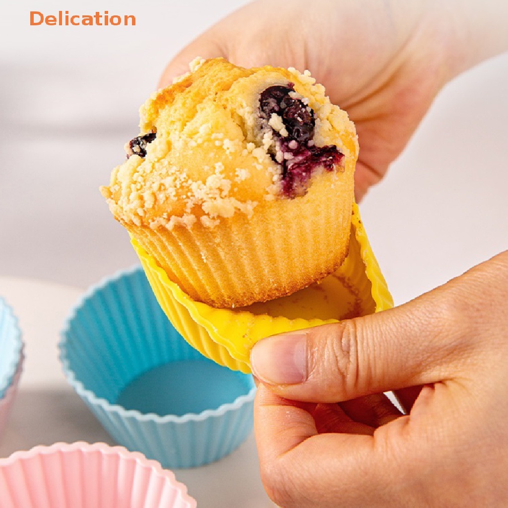 Set 5 Khuôn Làm Bánh Muffin Chịu Nhiệt Tái Sử Dụng Tiện Lợi Dành Cho Nhà Bếp