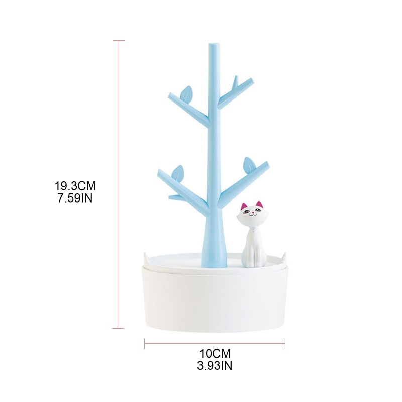 Hộp Đựng Trang Sức Hình Mèo Hoạt Hình Có Nắp Đậy Tiện Dụng