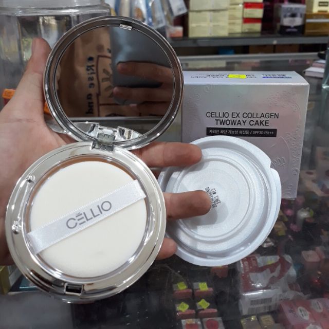 Phấn Phủ Cellio Ex Collagen Twoway Cake Hàn Quốc Thêm 1 lõi
