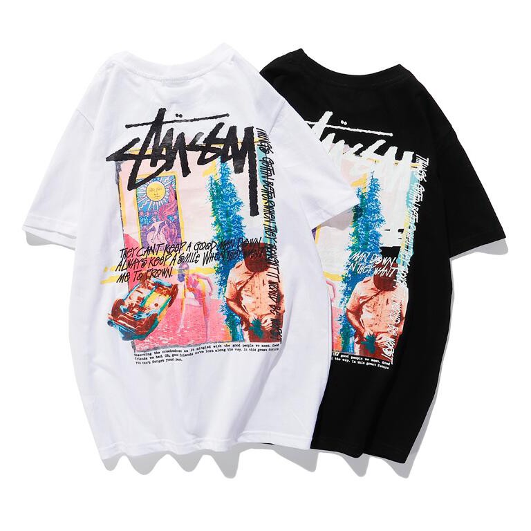（Áo tay ngắn nam）Áo Thun Tay Ngắn In Chữ Stussy 2020sss Thời Trang Nam Nữ