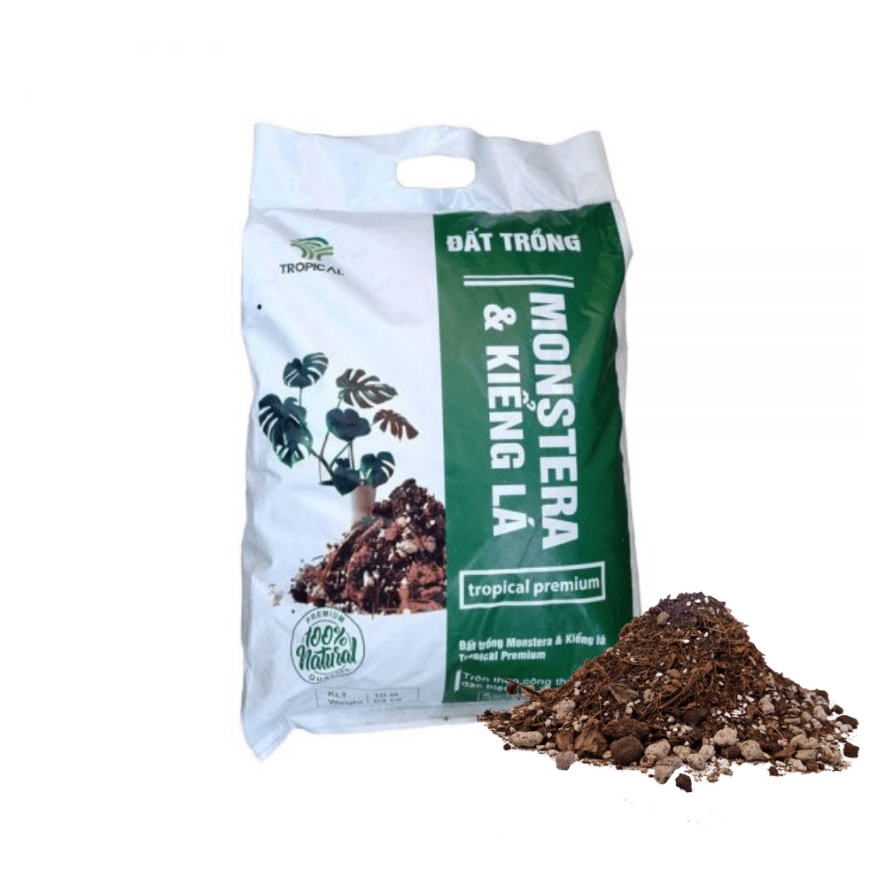 Bộ 2 Đất trồng - giá thể trồng Monstera và kiểng lá Tropical Premium - Ban Công Xanh