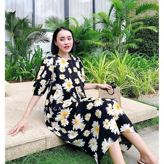 Đầm maxi suông hoa cúc chất đẹp