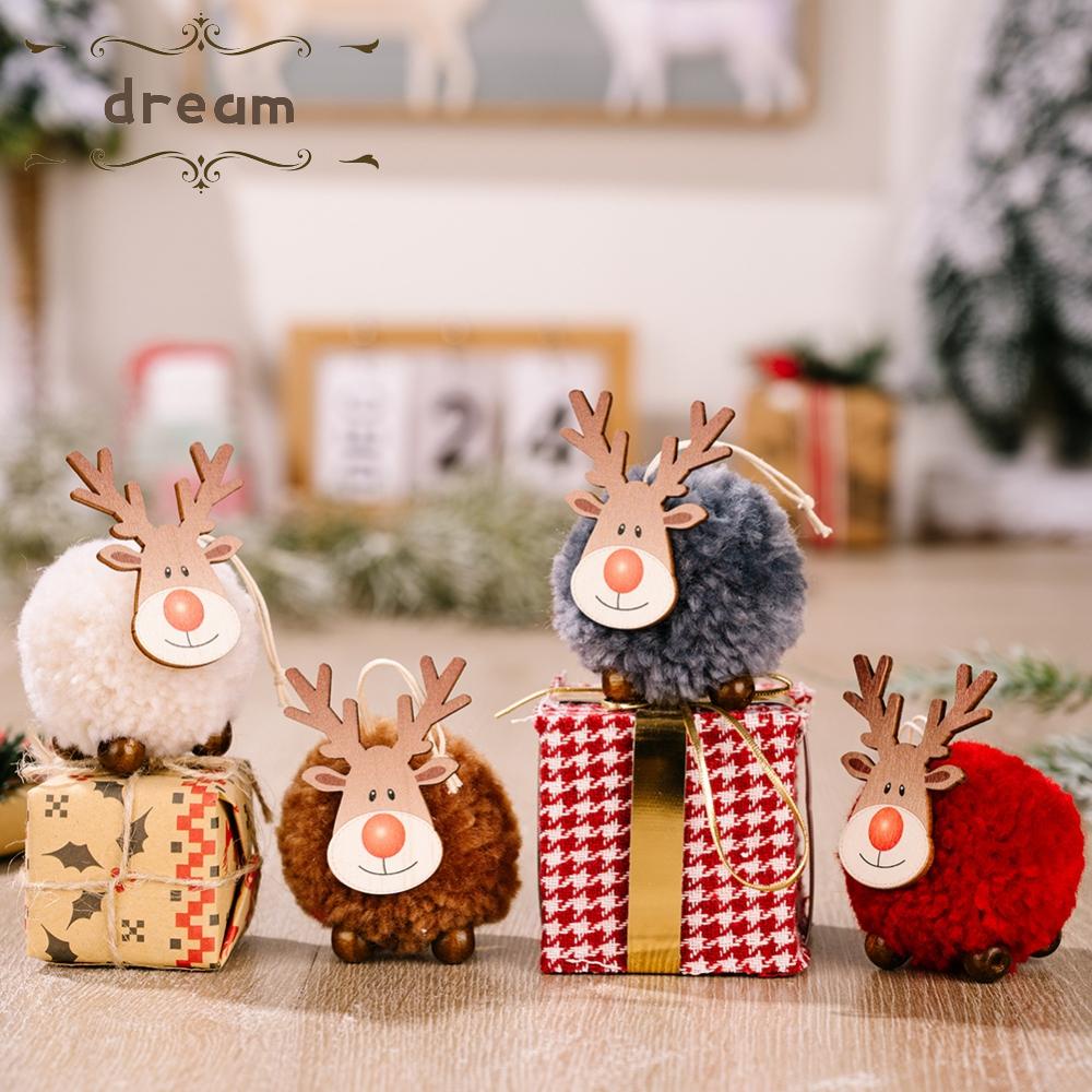 【DREAMLIFE】Christmas Doll White 1x Brown Christmas Is Coming Gray Red Families Pendant