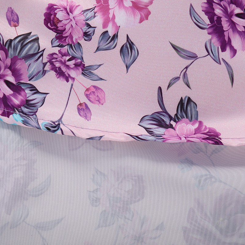 Đầm bé gái in hoa tím &amp; băng đô quấn đầu