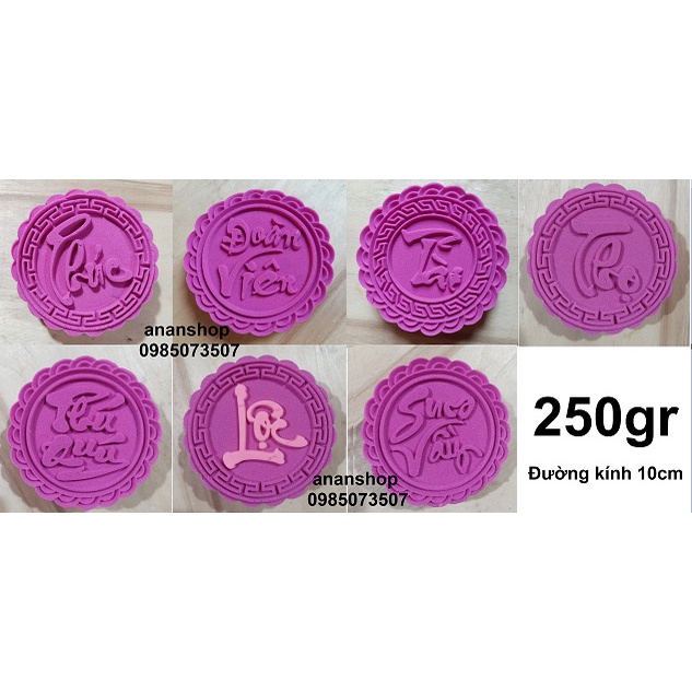 Khuôn trung thu/ khuôn xôi 250gr 7 mặt chứ (đường kính 10cm)