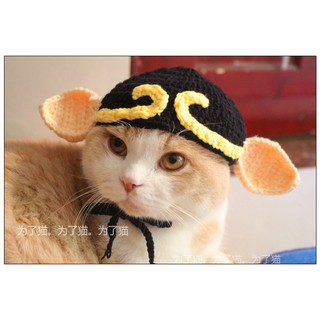 Mũ len hoá trang cosplay hình trư bát giới heo cho thú cưng chó mèo