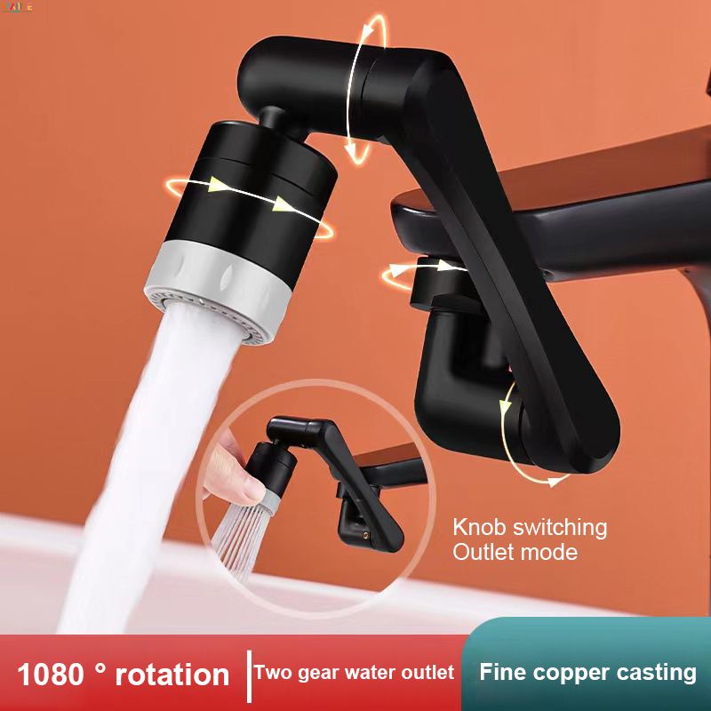 Đa Năng Vòi Nước 1440 Độ Nâng Chống Bắn Vòi Xịt Nhà Tắm Mặt Đánh Răng Xoay Mở Rộng Cánh Tay Robot WHIT