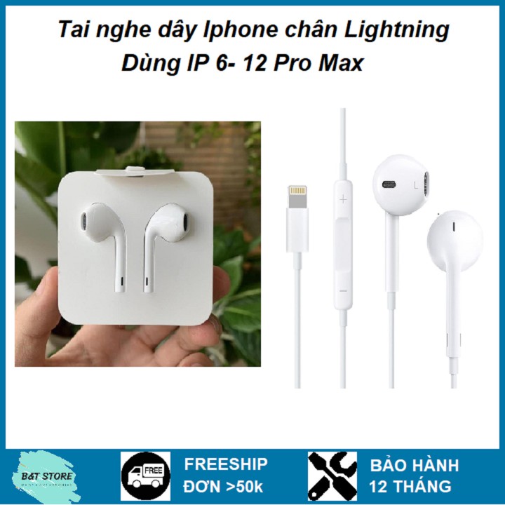 Tai nghe iphone Xs bắt bluetooth bass êm tương thích 6/7/8/7 plus/8 plus/X/Xs Max//11/11 pro max/12 pro max BH 12 tháng