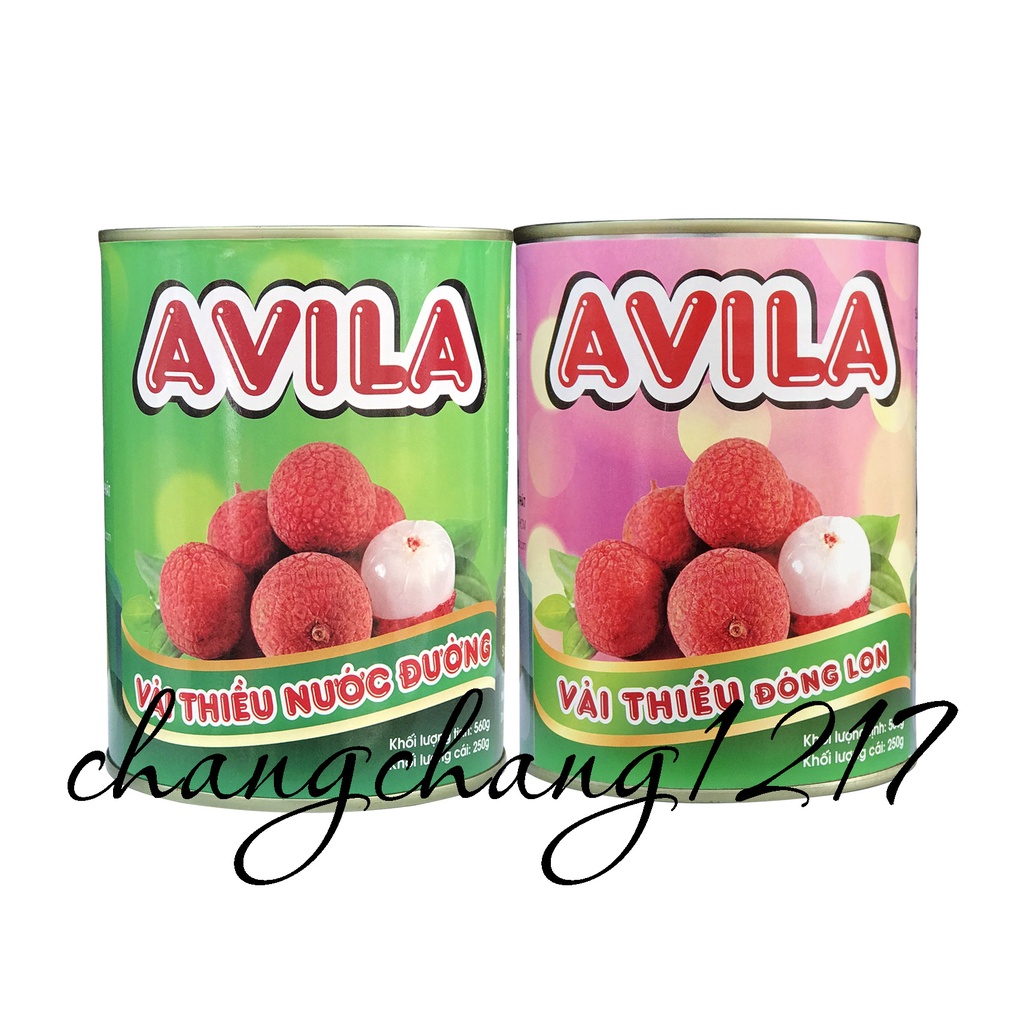 Vải Thiều Ngâm Nước Đường Đóng Lon Avila Lon 560gr