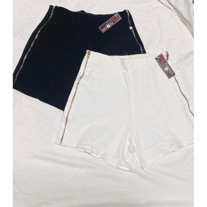 Quần short phối khóa kéo hai bên chất Kaki co giãn tốt Cam Kết Hàng y hình Chính Chủ ( Size S, M, L )
