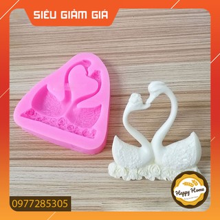 [SIÊU XINH] Khuôn silicon 3D tạo hình đôi thiên nga làm bánh rau câu, trang trí bánh kem