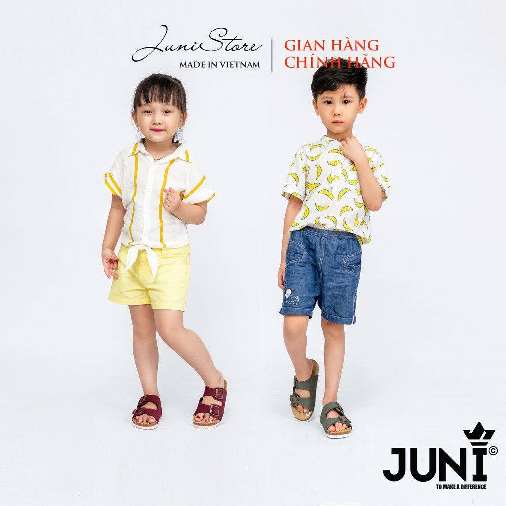 [SIÊU PHẨM CHO BÉ] Dép trẻ em KID01 (Dép da bò nguyên tấm, Đế trấu êm ái cho trẻ) - Juni Store