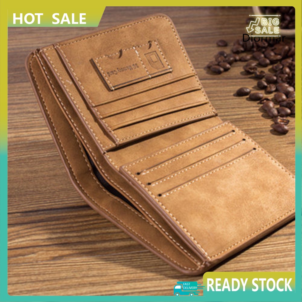 Ví da đựng thẻ dạng gập phong cách cổ điển dành cho nam