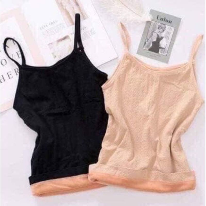 Áo 2 dây giữ nhiệt lót lông ấm áp cho chị em free size