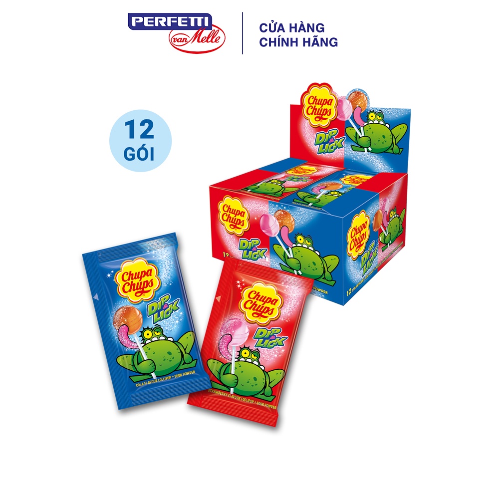 Chupa Chups Dip &amp; Lick kẹo chấm mút hương cola và dâu với bột chua
