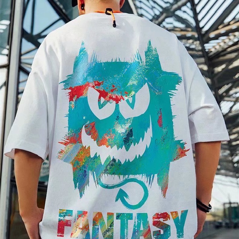 Áo Thun Dáng Rộng In Họa Tiết Hoạt Hình Phong Cách Hip Hop Thời Trang Mùa Hè Cho Nam Và Nữ [M-8XL]