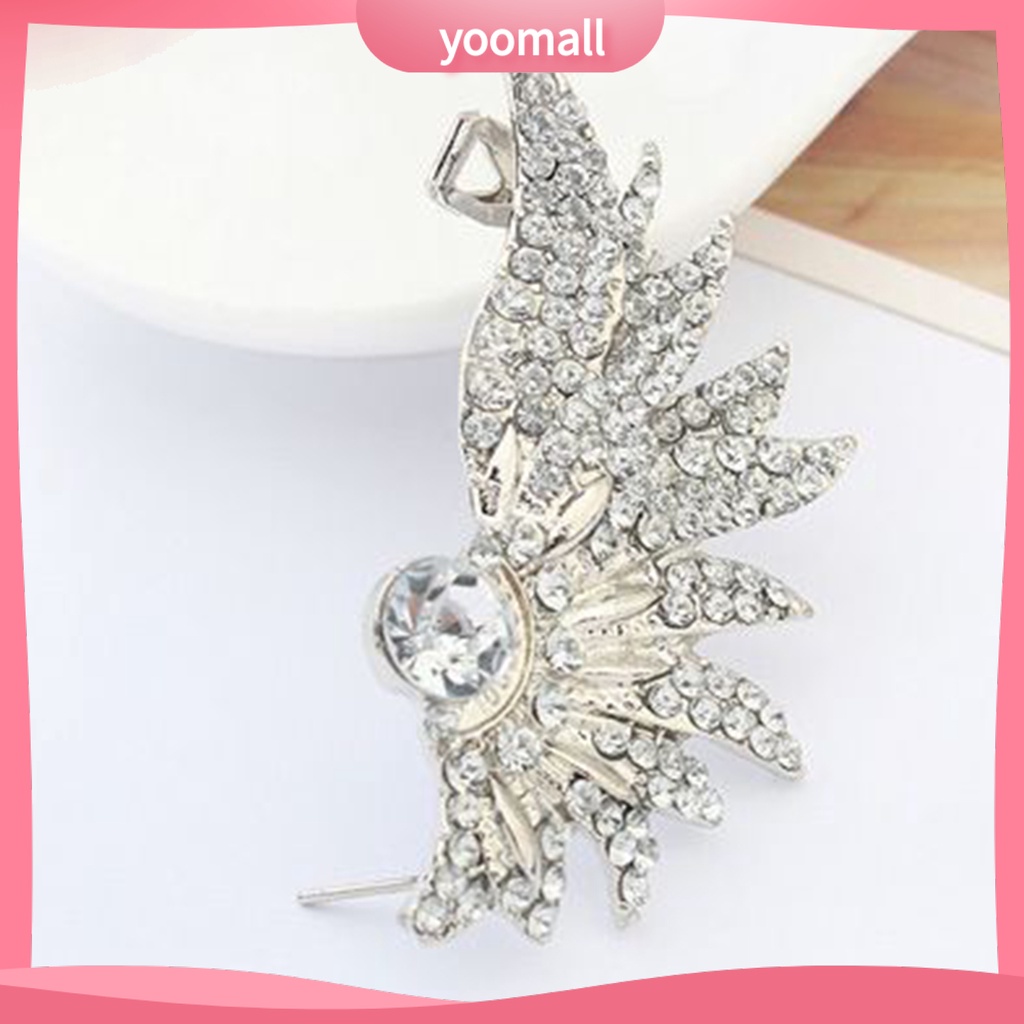 1 Khuyên Vành Tai Hình Đôi Cánh Đính Đá Thời Trang Cho Nữ