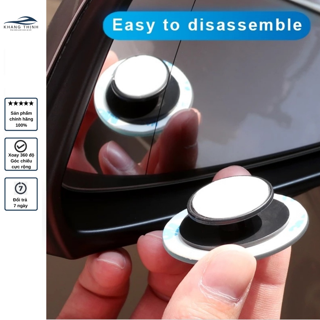 Gương cầu lồi 3M góc rộng xoá điểm mù cho ô tô, xe hơi xoay 360 độ Khang Thịnh