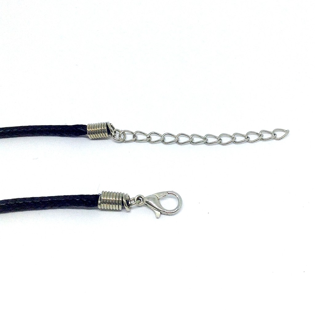 Vòng cổ dây da đen 2.5mm/3mm/4mm 40cm - Dây chuyền trơn dành cho nam nữ handmade