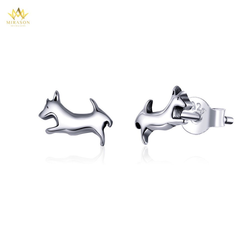 Khuyên Tai Bạc Nữ MIRASON Cún Con Ngộ Nghĩnh MBT038 - Hoa Tai Nữ Bạc 925 Cao Cấp