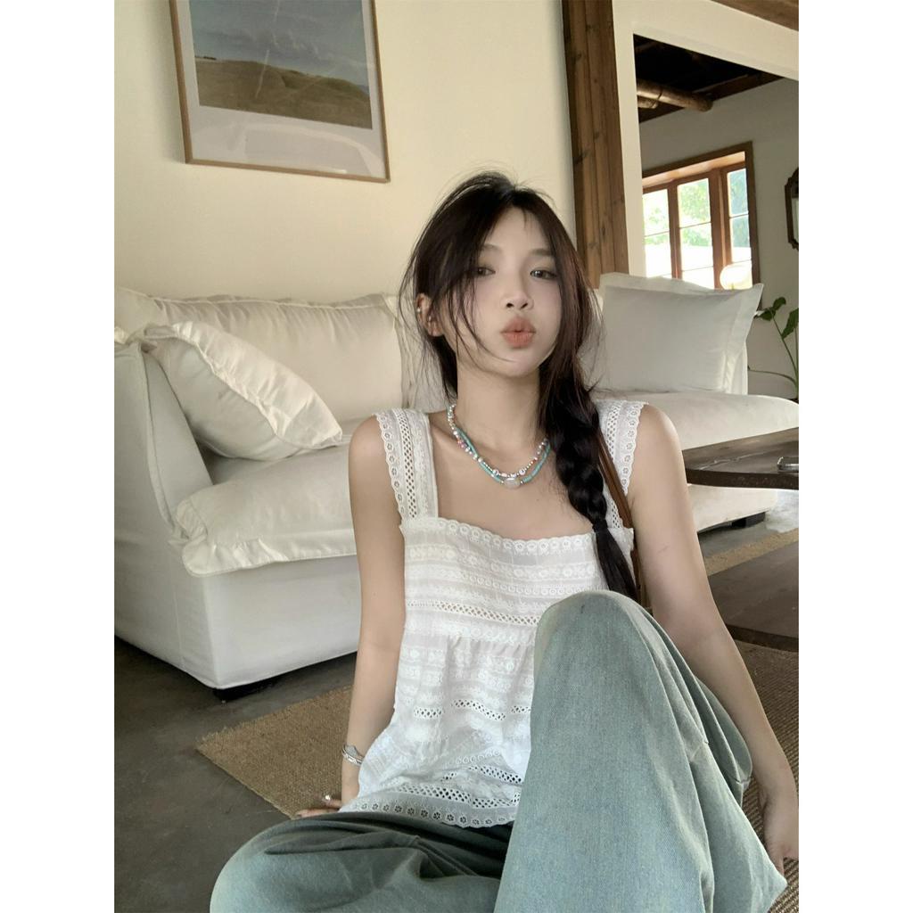 Áo Tank Top Cổ Vuông Dáng Rộng Thời Trang Mùa Hè Cho Nữ