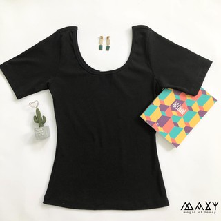 Áo thun cổ thuyền ôm body saemless tee Maxy Workshop
