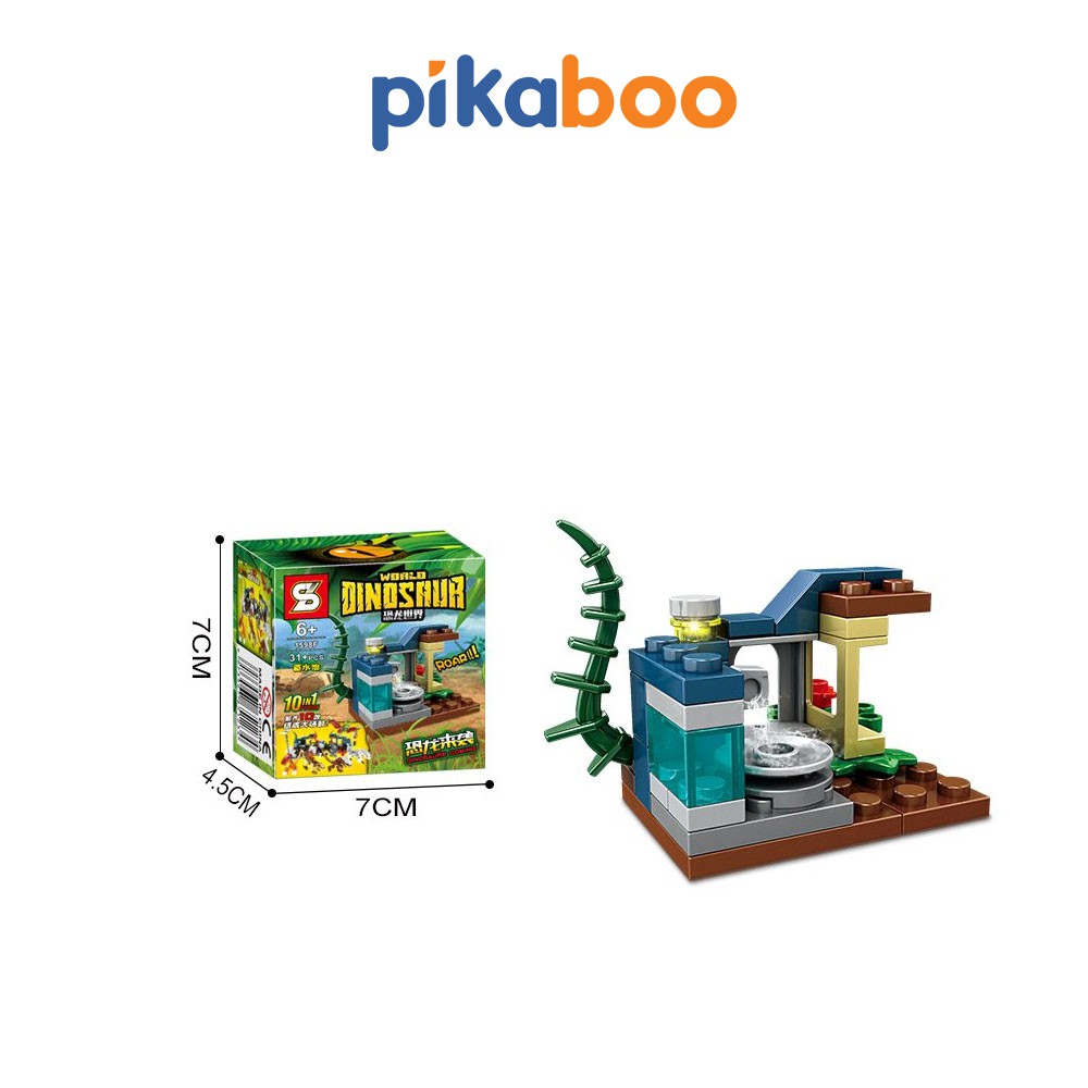 Đồ chơi lắp ráp khủng long 3D mini Pikaboo cho bé trai và bé gái thiết kế nhựa PP an toàn cho bé