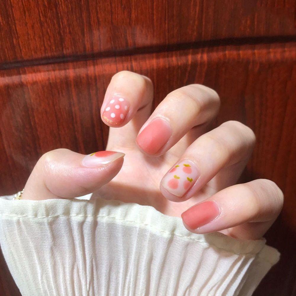 Bộ Móng Tay Giả Ngắn Họa Tiết Hoạt Hình Thời Trang Có Thể Tháo Rời