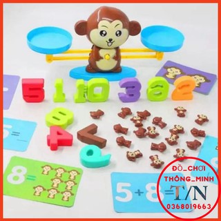 Đồ chơi phát triển trí thông minh - Bàn cân toán học bàn cân khỉ con - hancuakhaugiatot