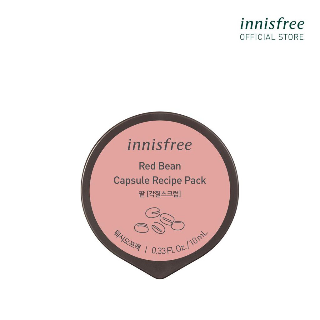 [Mã COSIF05 giảm 10% đơn 400K] Mặt nạ rửa dạng hủ từ đậu đỏ innisfree Capsule Recipe Pack Redbean 10ml