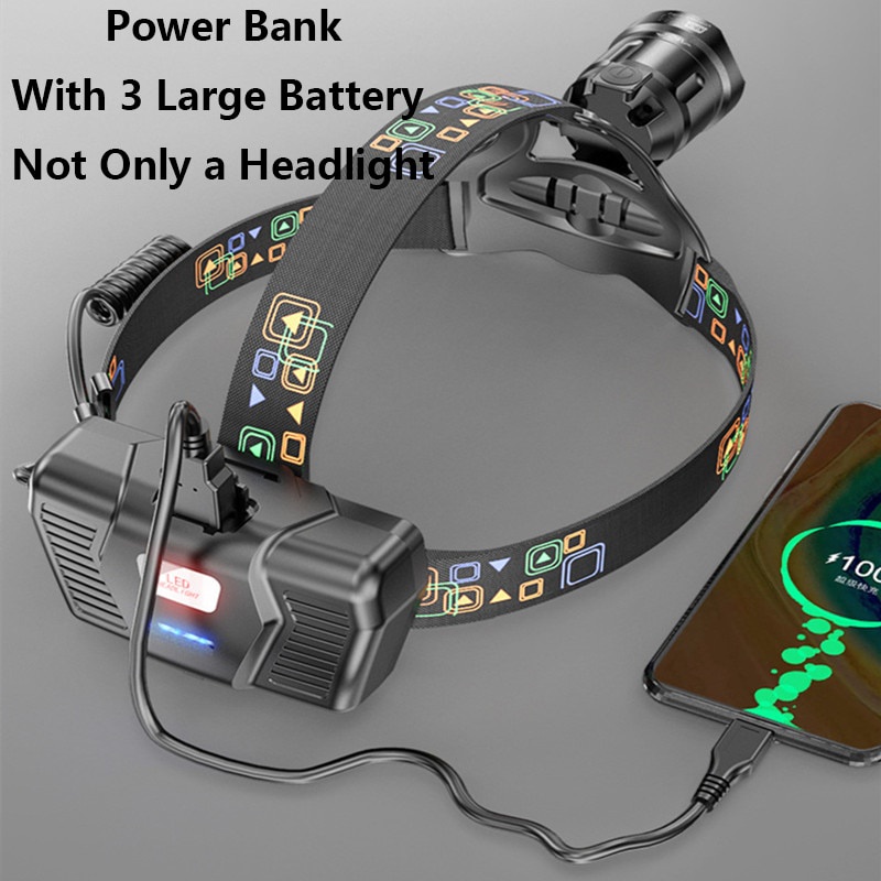 Đèn pin đội đầu siêu sáng 500000lm xhp120 1500m 18650 xhp90.2