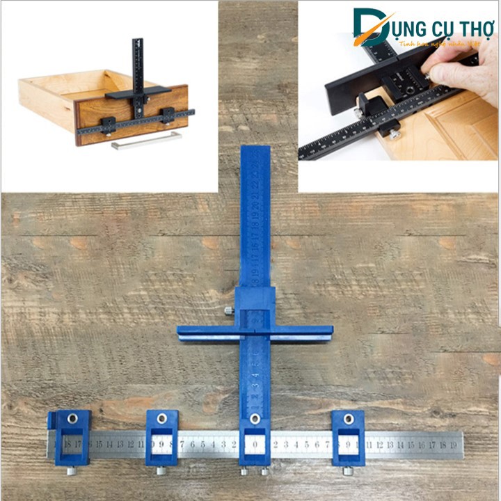 ✔️🛠 Thước định vị lỗ khoan tay nắm ngăn kéo màu xanh cao cấp ✔️🛠