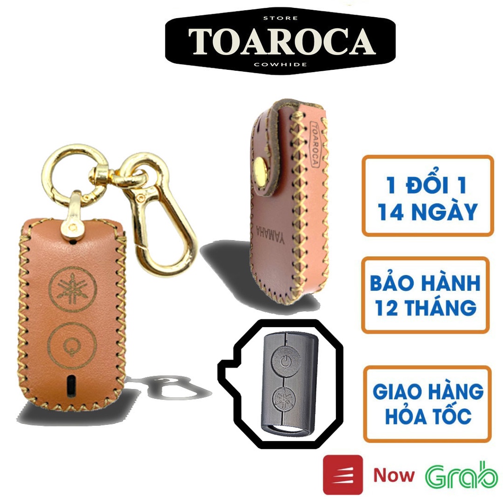 Bao Da Chìa Khóa  Smartkey Yamaha NVX, Janus, Nozz, Grande, FreeGo, Latte dạng bấm Toaroca da bò thật handmade